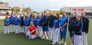 The two squads before the first game|The Scotland Para Bowls Squad in Quesada